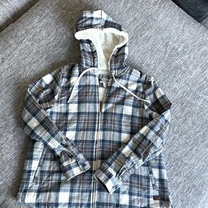 LL BEAN Relaxed fit flannel zip up hoodie
